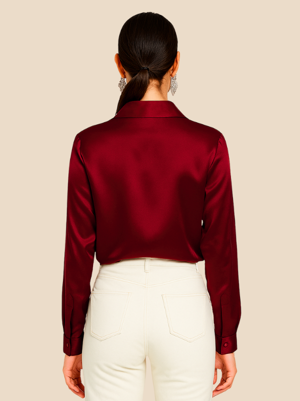 Adriana Button Blouse for Women – Long Sleeve Elegant Office Top