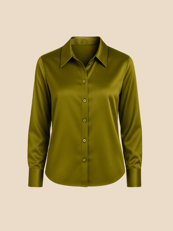 Adriana Button Blouse for Women – Long Sleeve Elegant Office Top