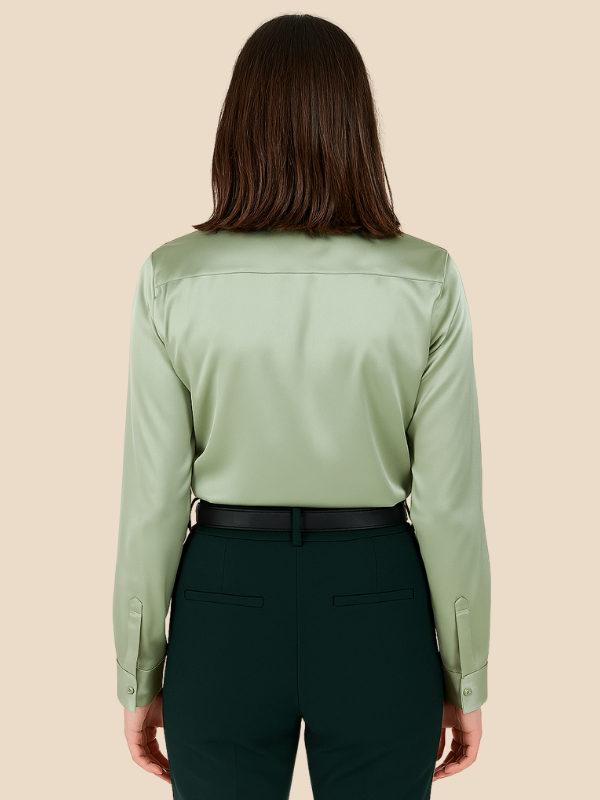 Adriana Button Blouse for Women – Long Sleeve Elegant Office Top