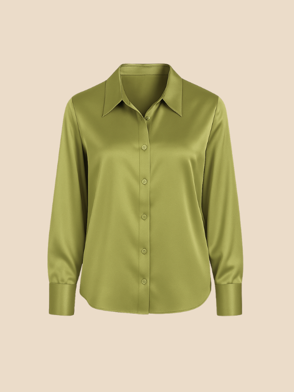 Adriana Button Blouse for Women – Long Sleeve Elegant Office Top
