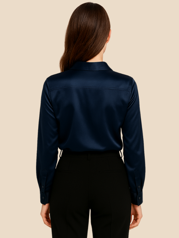 Adriana Button Blouse for Women – Long Sleeve Elegant Office Top