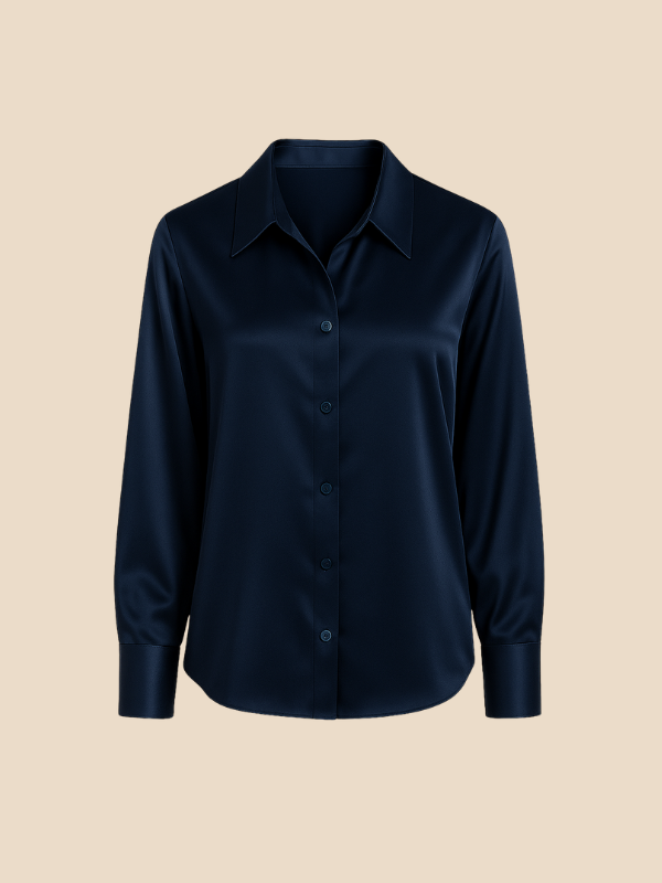 Adriana Button Blouse for Women – Long Sleeve Elegant Office Top