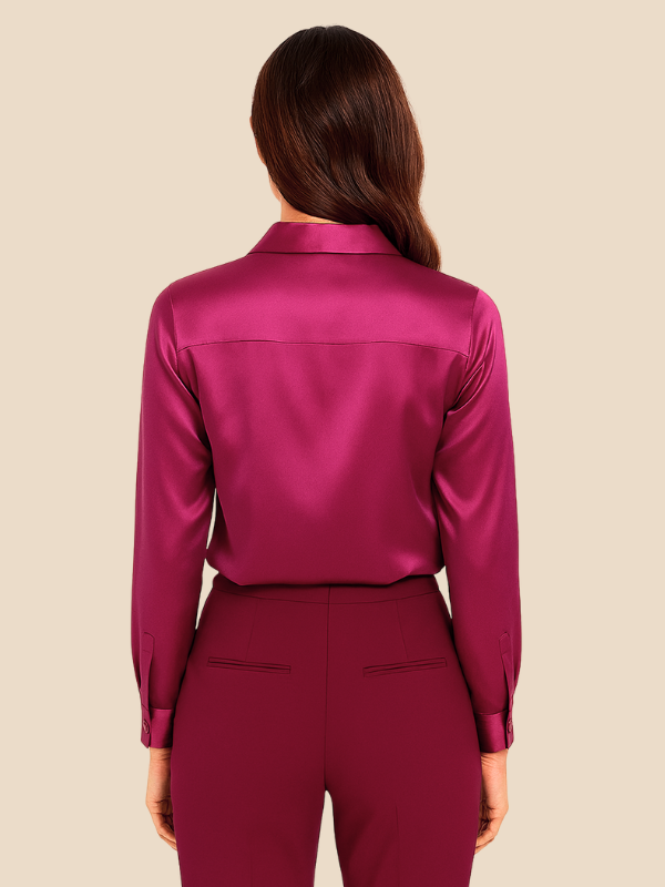 Adriana Button Blouse for Women – Long Sleeve Elegant Office Top