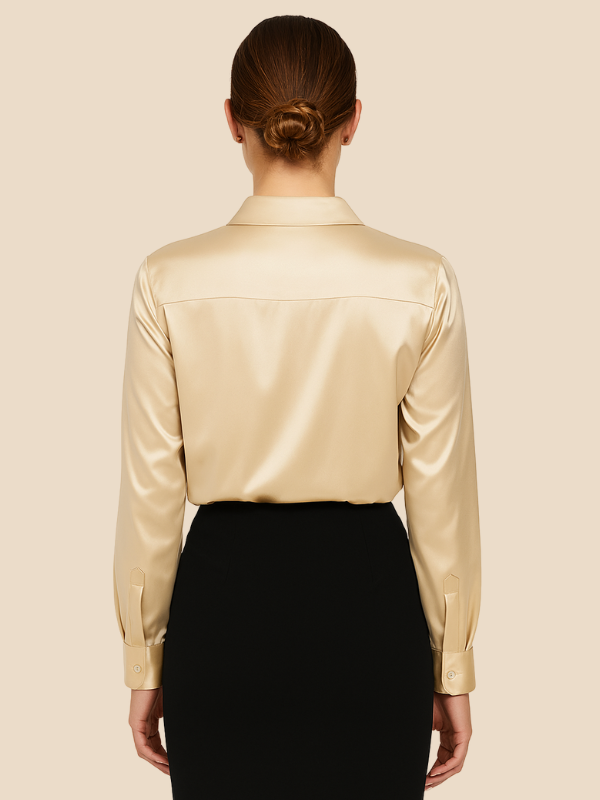 Adriana Button Blouse for Women – Long Sleeve Elegant Office Top