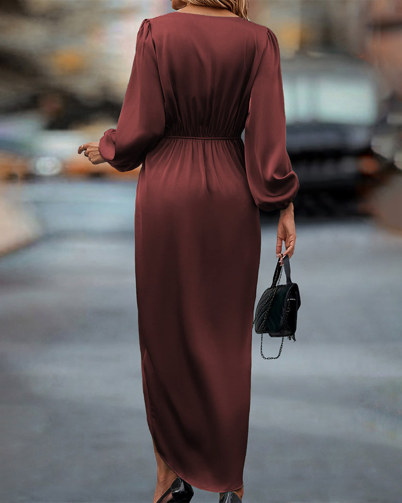 Occasion Lace Trim Midi Dress in Bordeaux