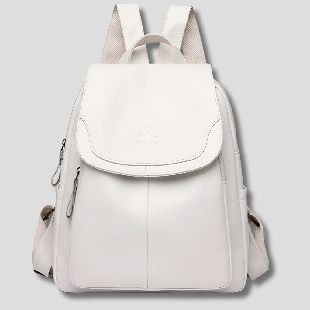 Anti-Theft Leather Backpack
