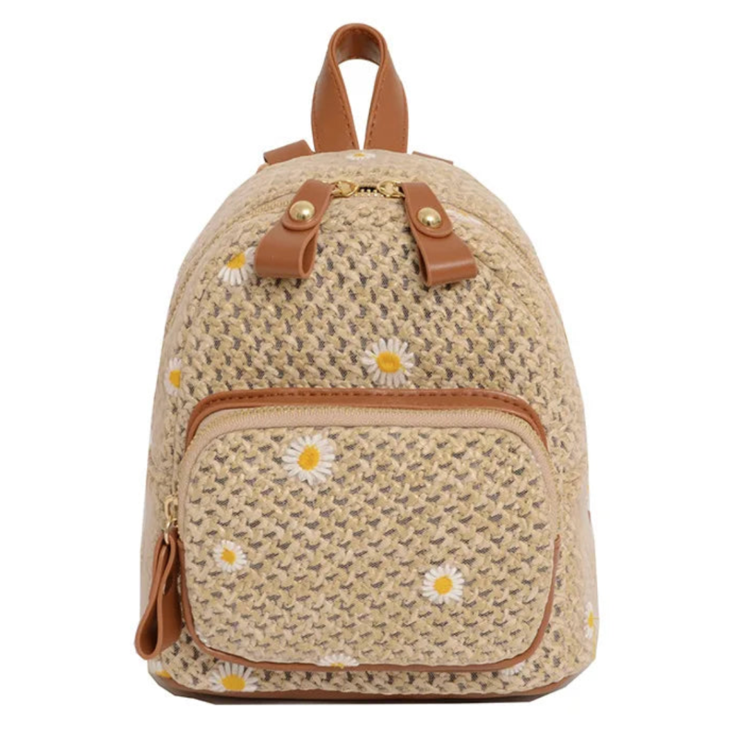 Floral Embroidered Structured Crossbody Bag