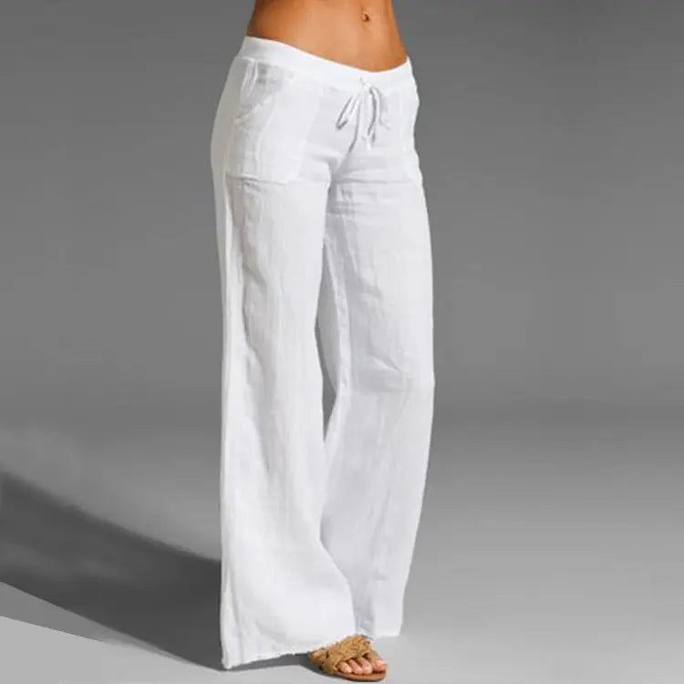 Women's Linen Blend Loose Summer Trousers