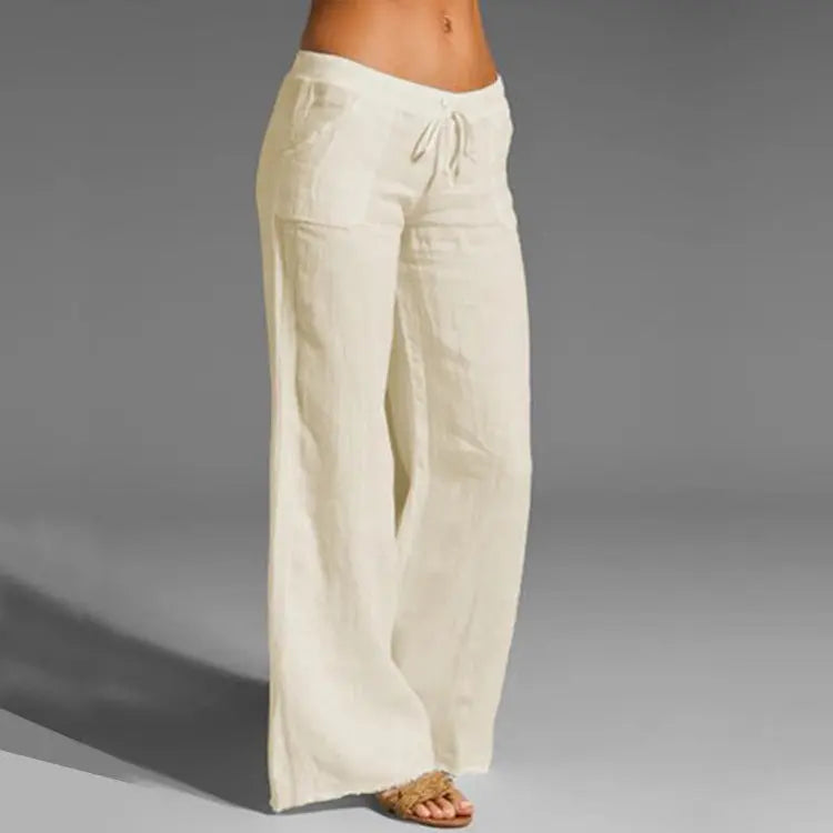 Women's Linen Blend Loose Summer Trousers