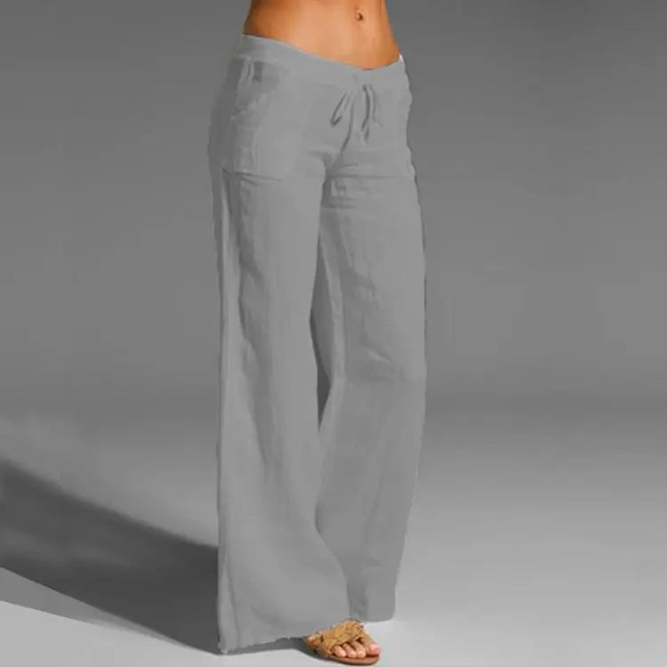 Women's Linen Blend Loose Summer Trousers