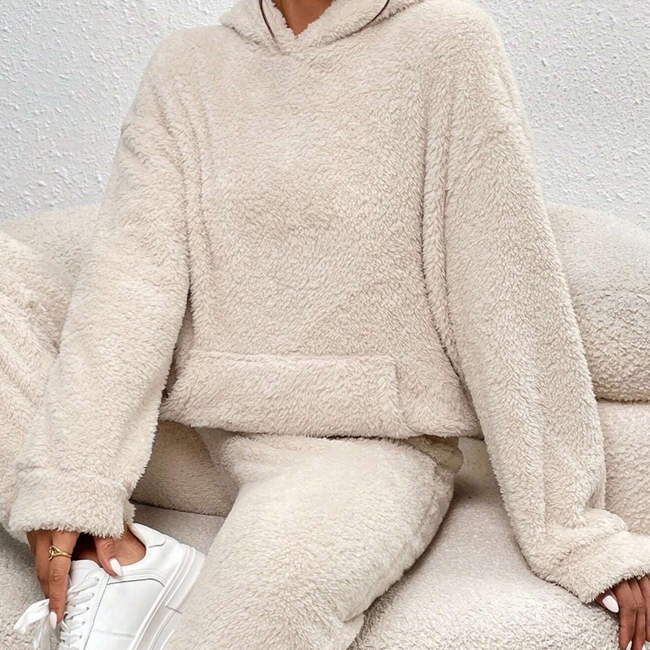 Cozy Hooded Teddy Fleece Lounge Set