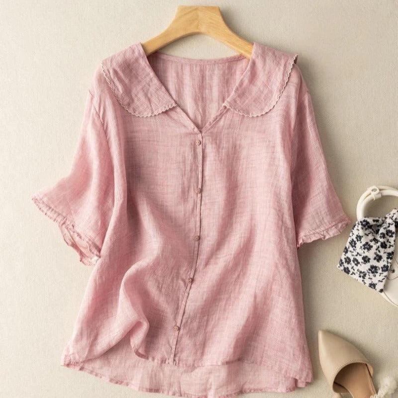 Women's Vintage Scalloped Collar Blouse