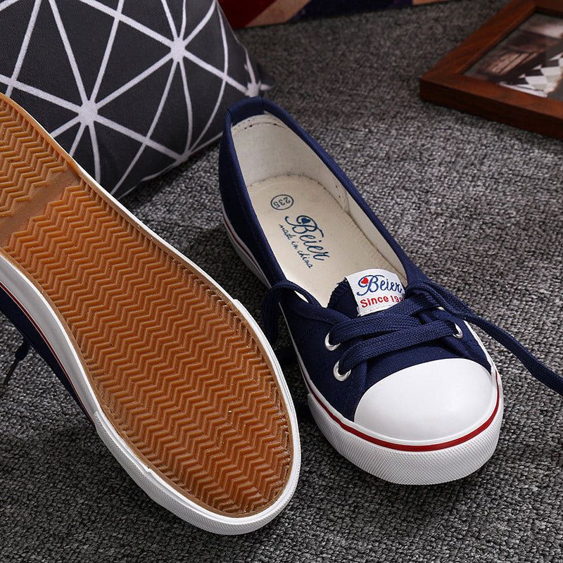 Melissa Breathable Canvas Flat Slip-On Shoes