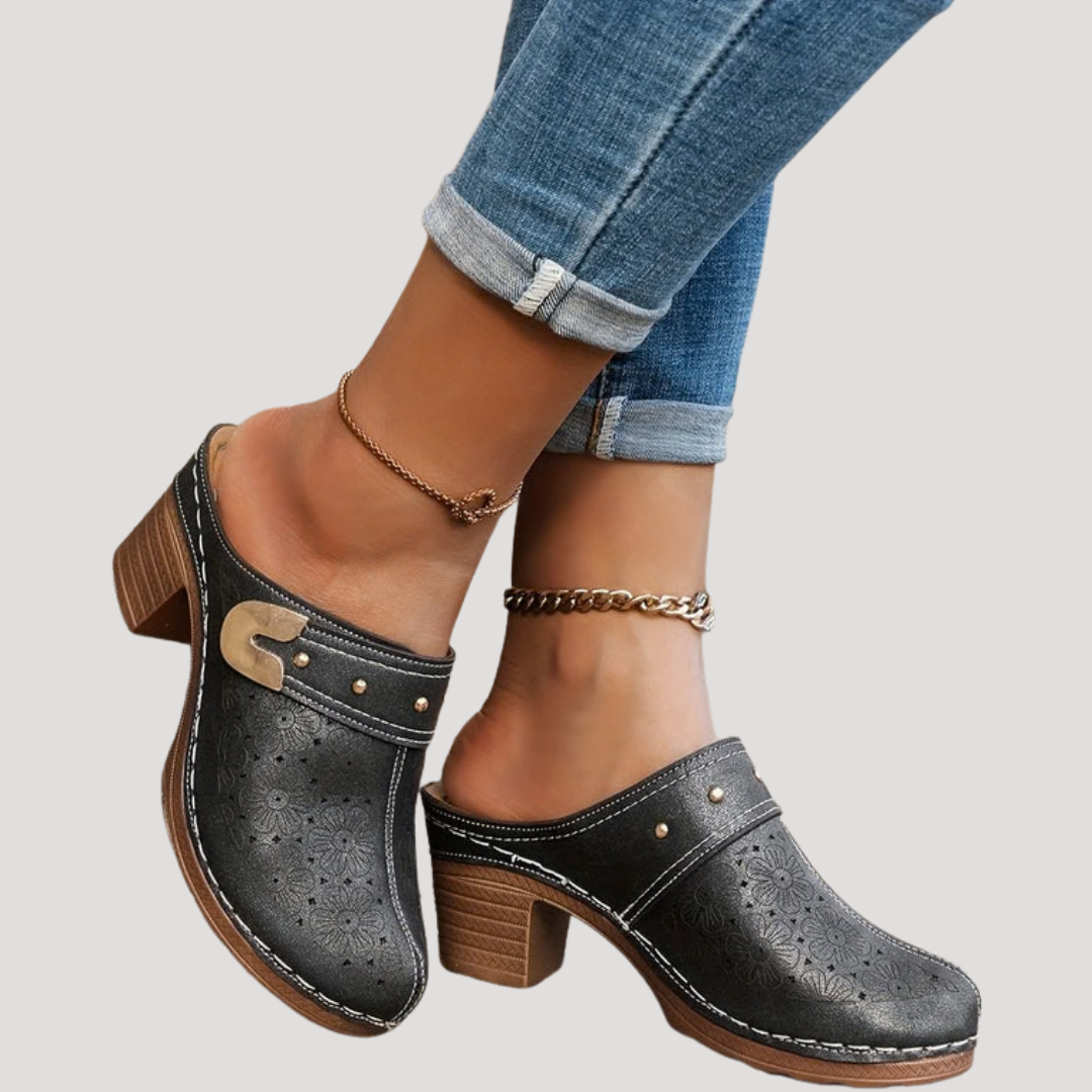 Women's Comfort Heeled Mule Clogs