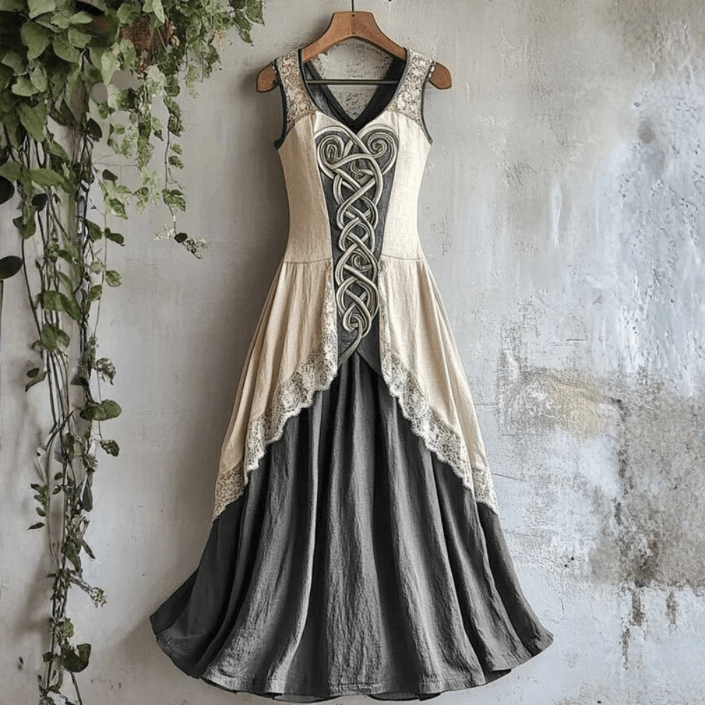 Sleeveless Tribal Print Tank Dress