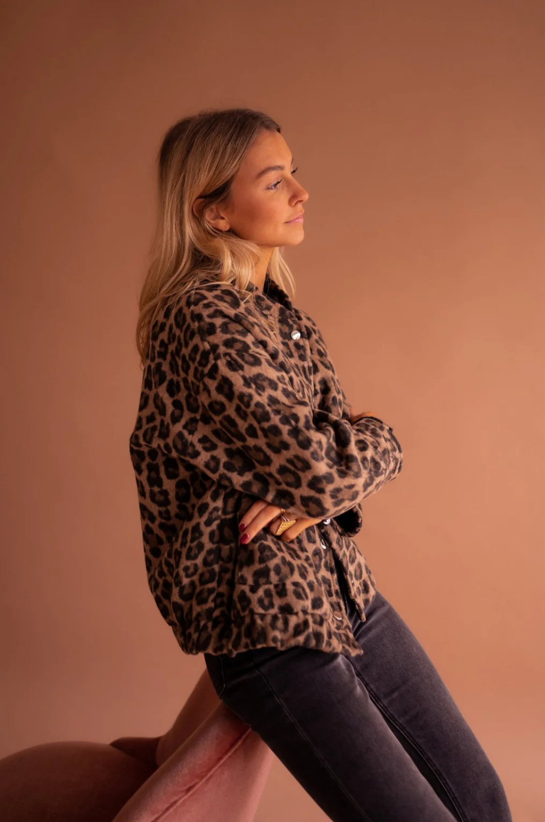 Leopard Print Lightweight Open Front Jacket