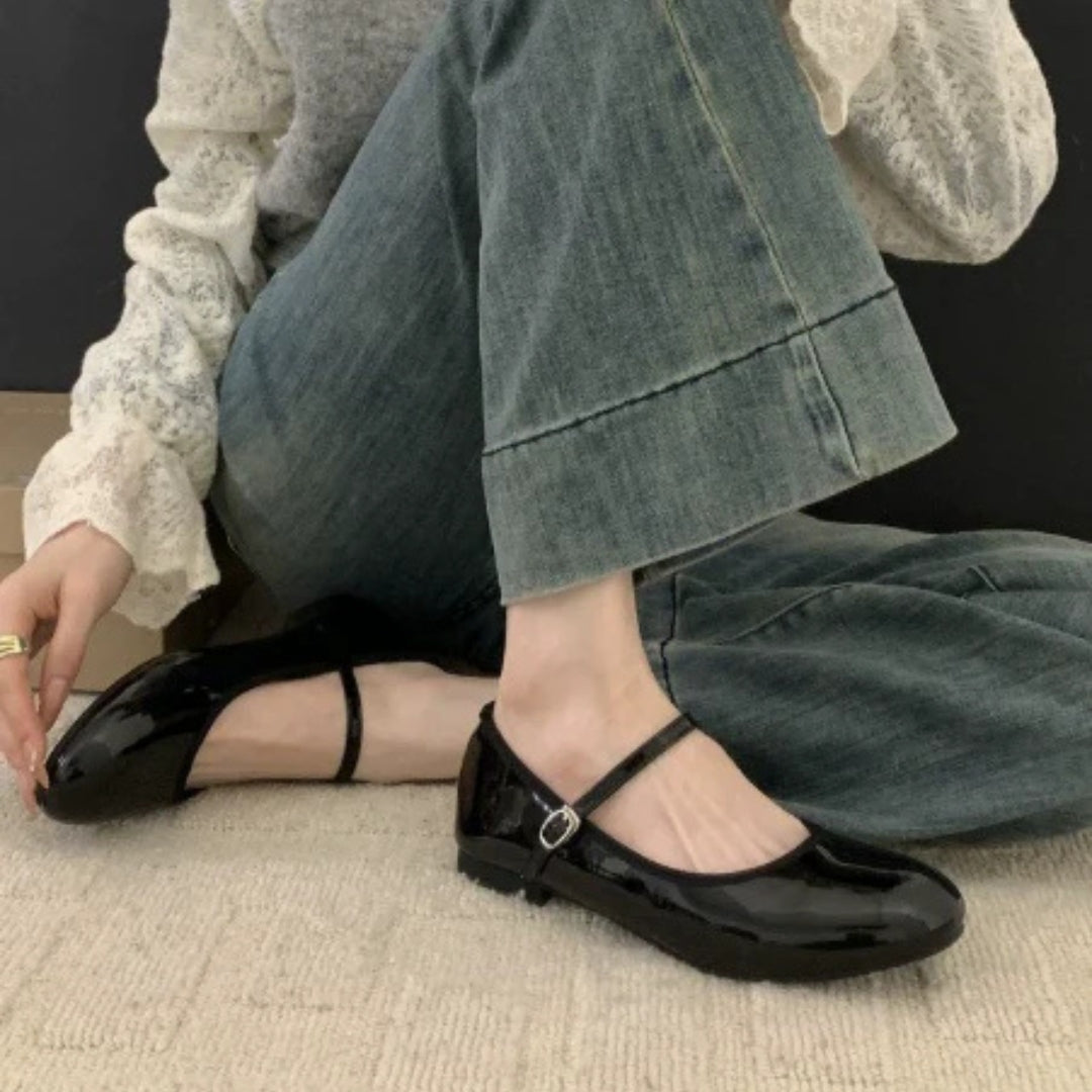 Flat Sole Mary Jane Shoes With Breathable Lining