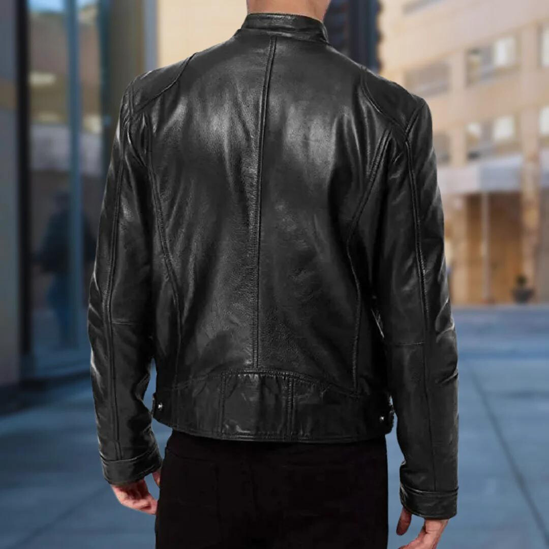 Men's Leather Bomber Jacket