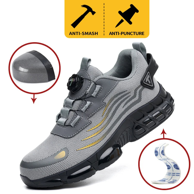 Steel Toe Safety Sneakers With Twist Lock Closure