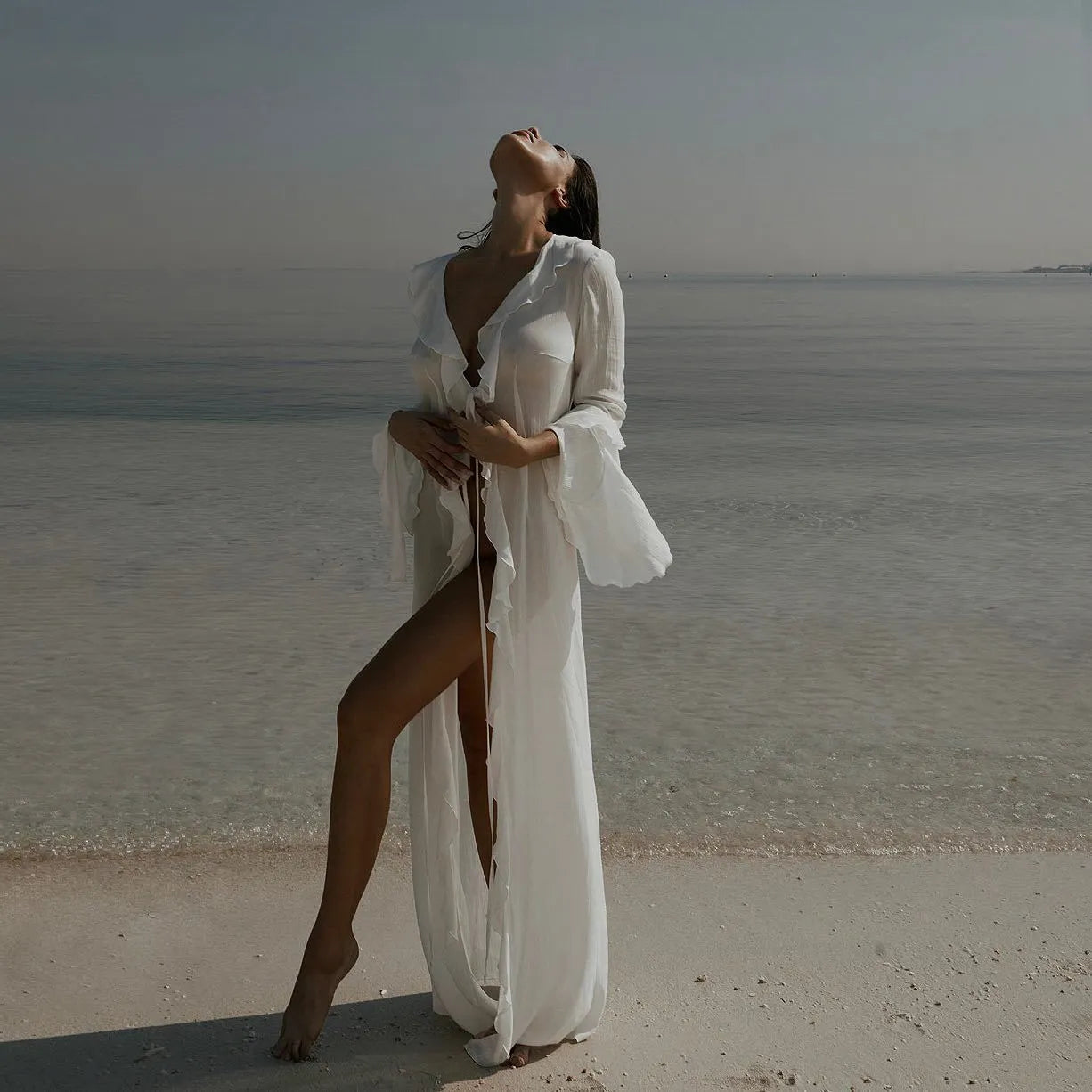 Long Sleeve Beachwear Maxi Dress