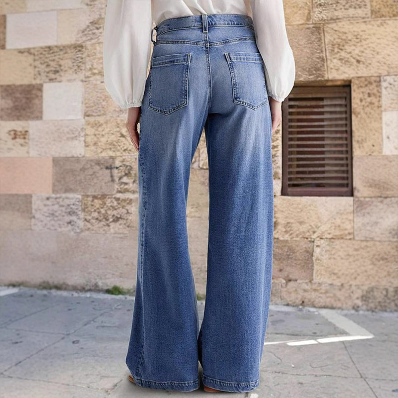Women's Retro High-Waist Wide-Leg Jeans