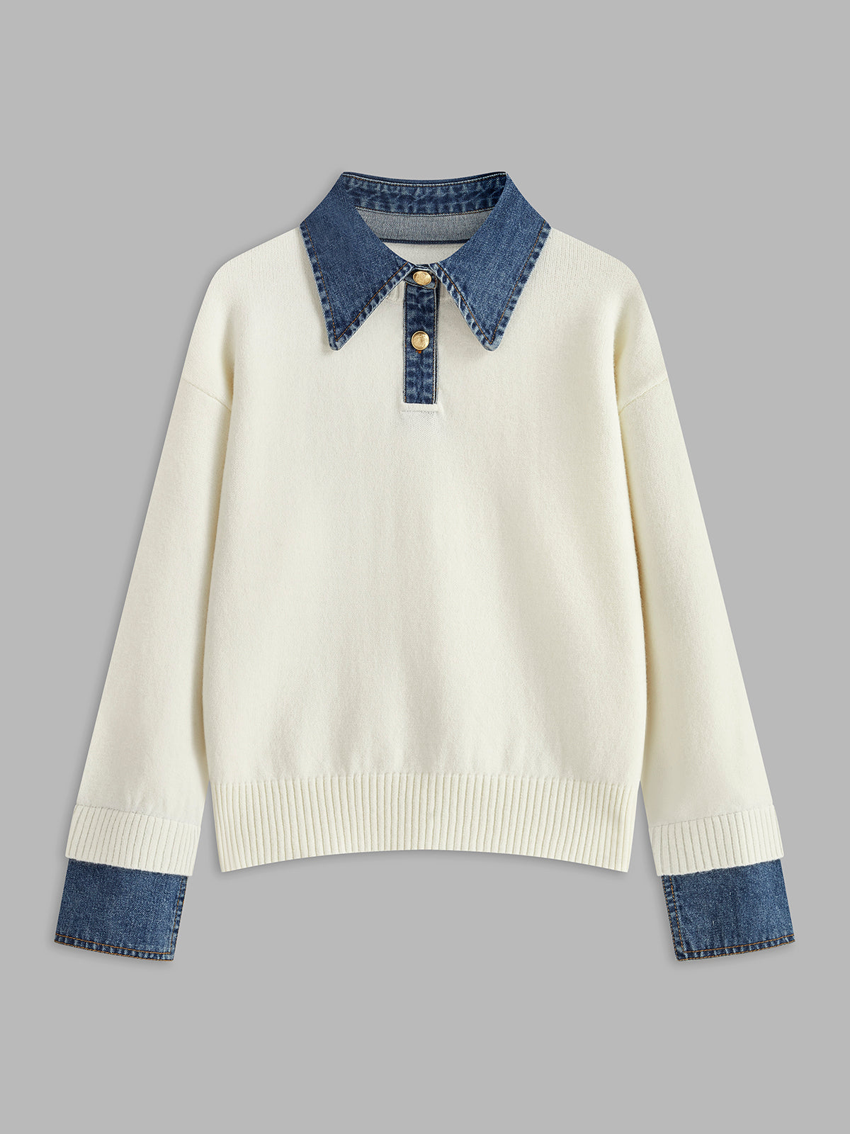 Panel Lapel Open-Front Knit Cardigan