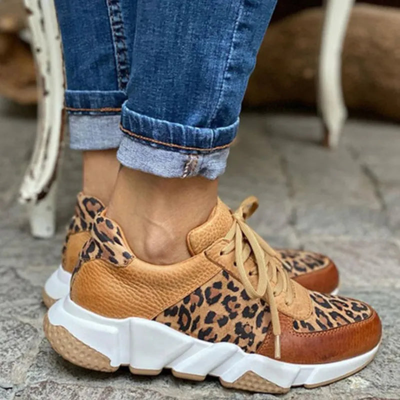 Leopard Print Vulcanized Sneakers