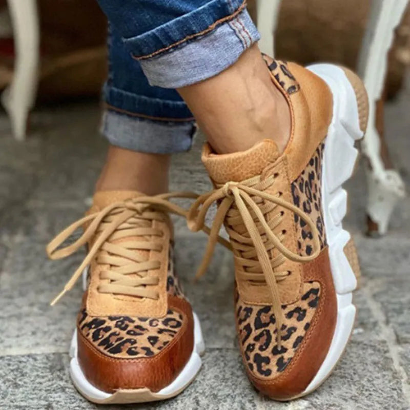 Leopard Print Vulcanized Sneakers
