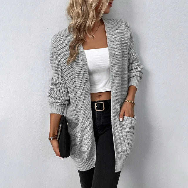 Soft Knit Cardigan With Two Front Pockets