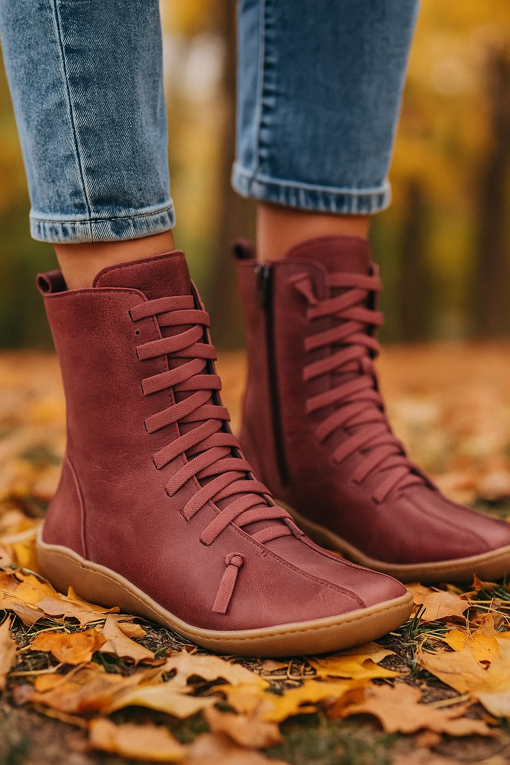 Minimalist Lace-Up Ankle Boots