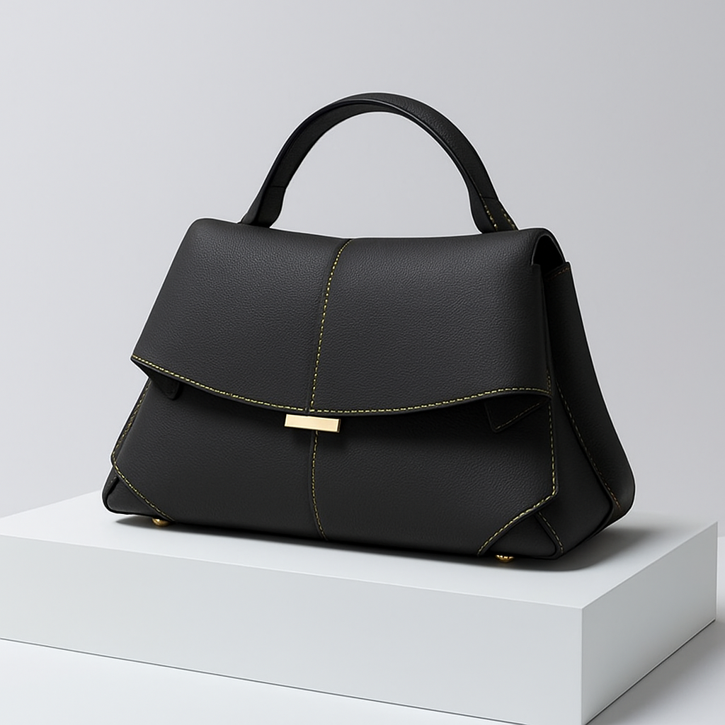 Compact Cowhide Leather Handbag for Women