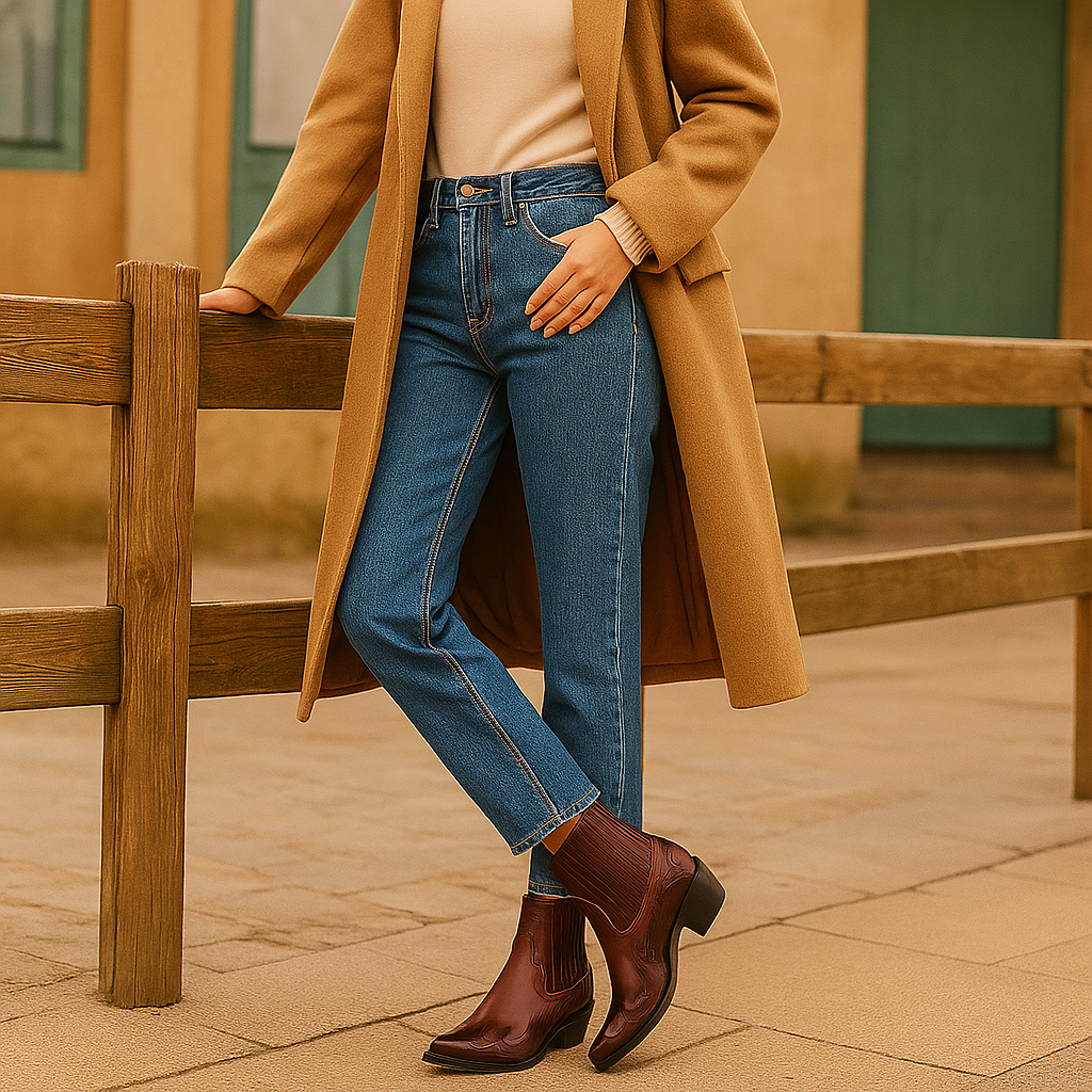 Embroidered Leather Western Ankle Boots