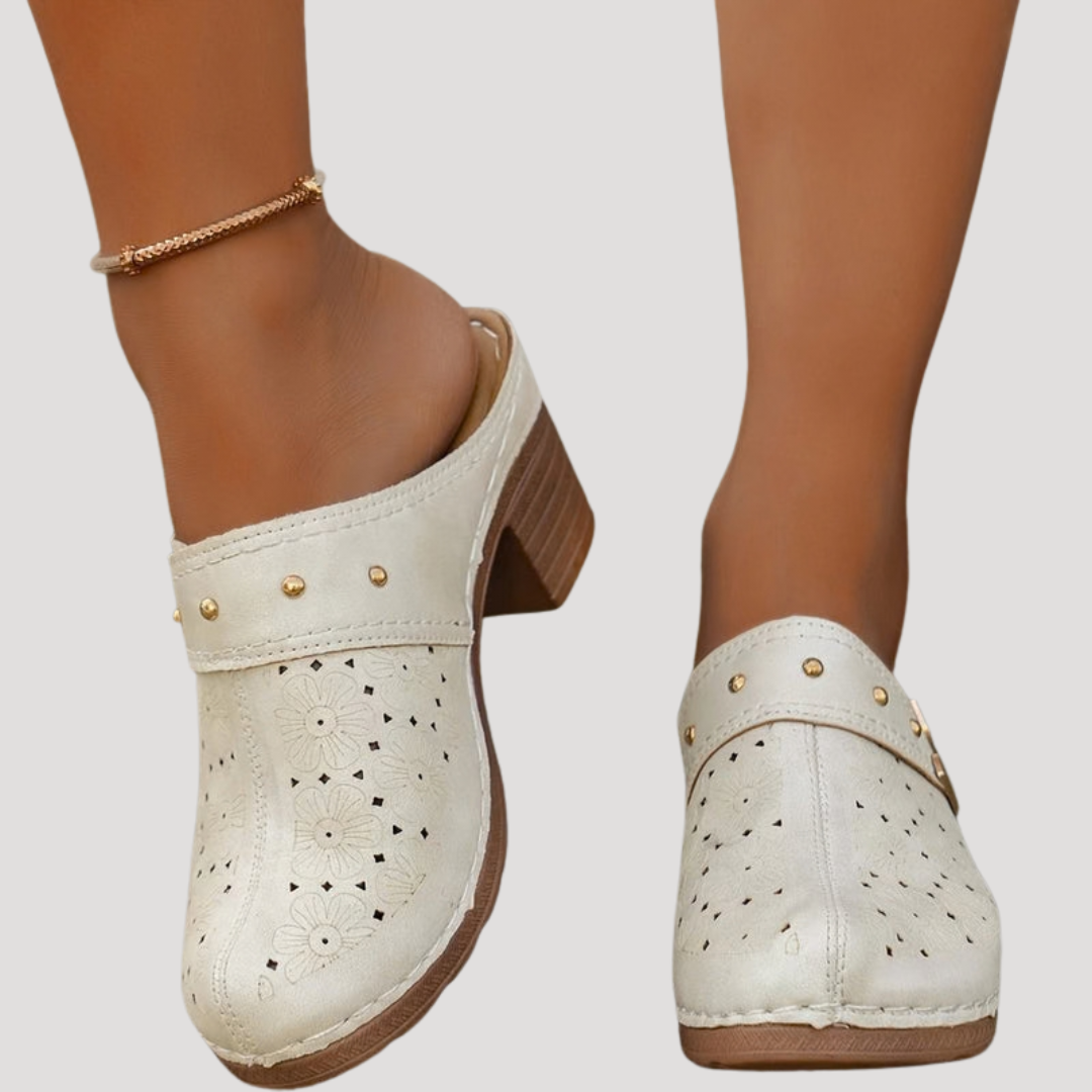 Women's Comfort Heeled Mule Clogs