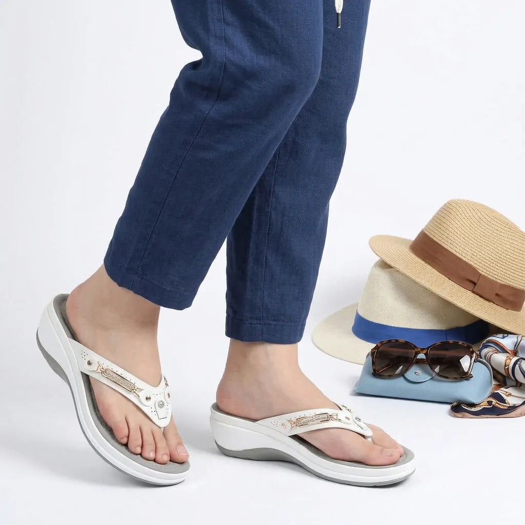 Orthopedic Women's Slip-On Slippers with Contoured Footbed