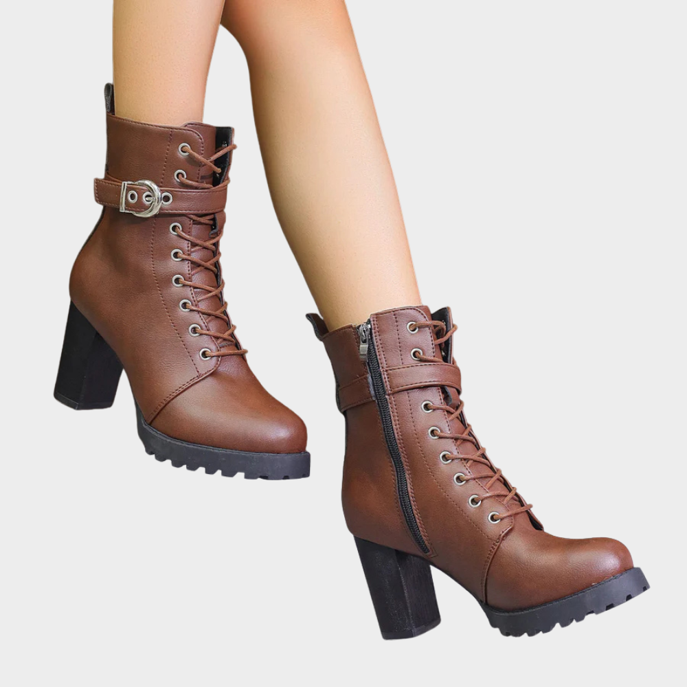 Flared Heel Ankle Boots