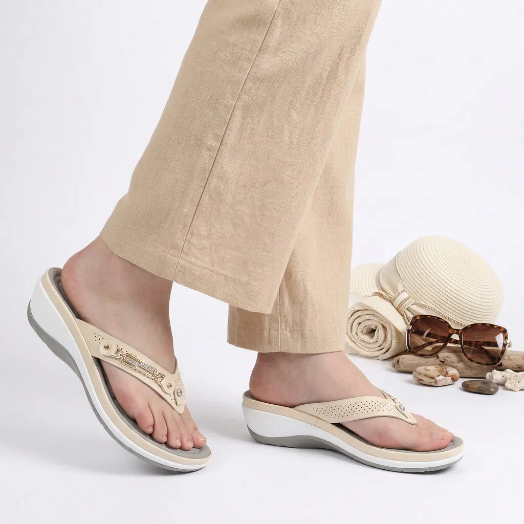 Orthopedic Women's Slip-On Slippers with Contoured Footbed