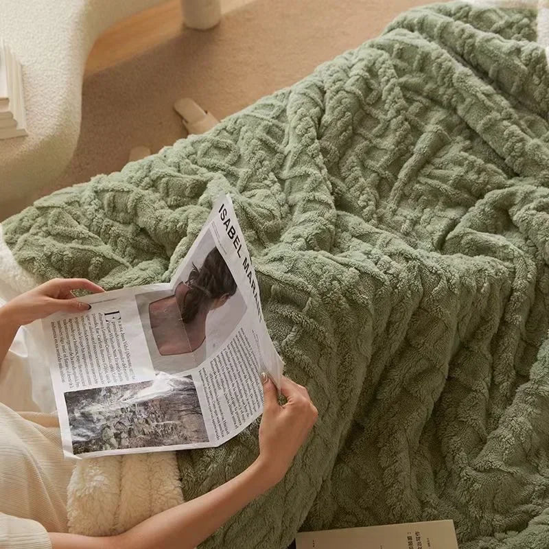 Cozy Thick Wool Winter Blanket