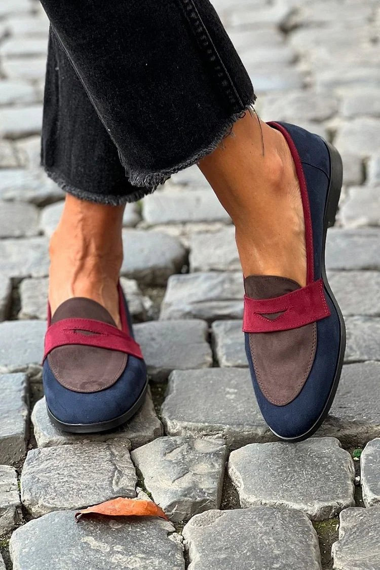Color-Accent Slip-On Loafers