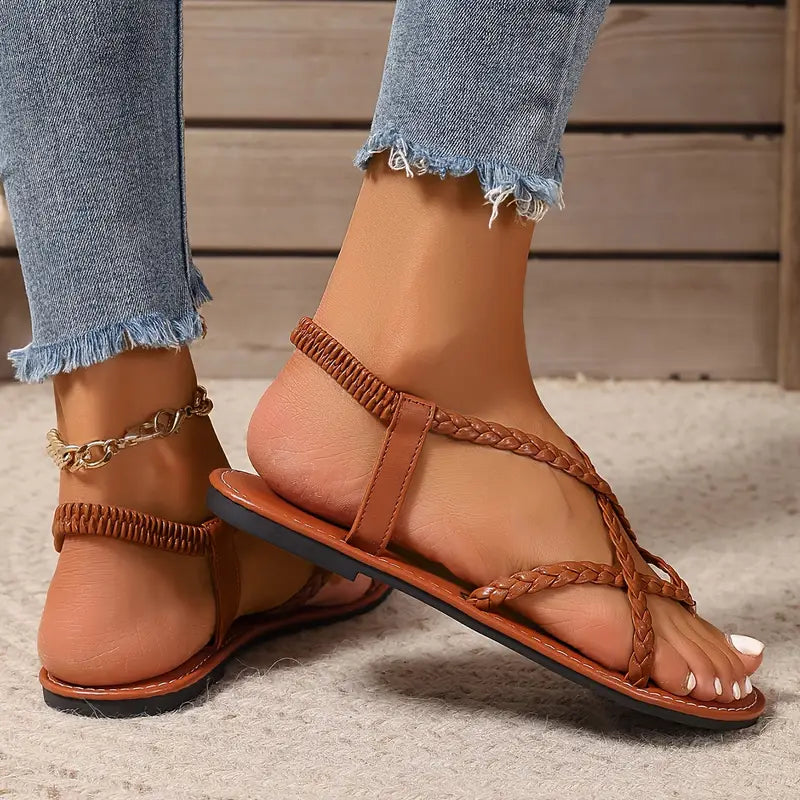 Braided Strap Comfort Sandals