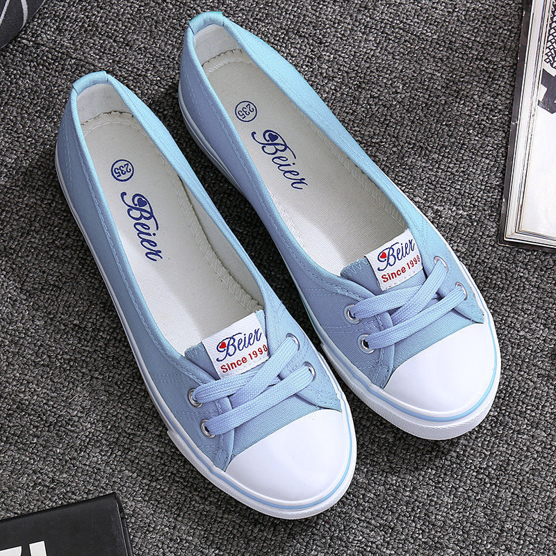 Melissa Breathable Canvas Flat Slip-On Shoes