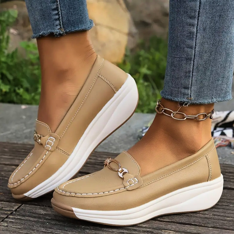 Genuine Leather Slip-On Loafers