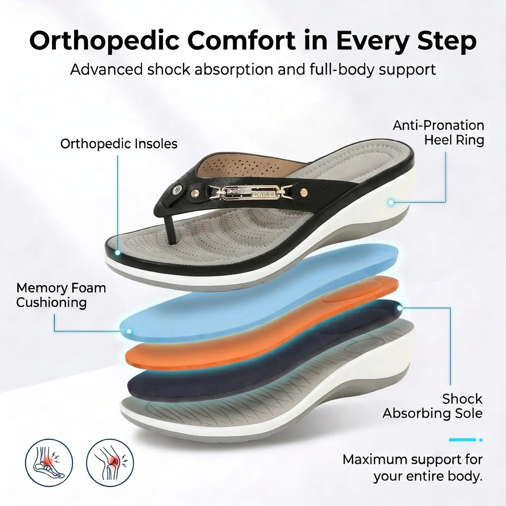 Orthopedic Women's Slip-On Slippers with Contoured Footbed