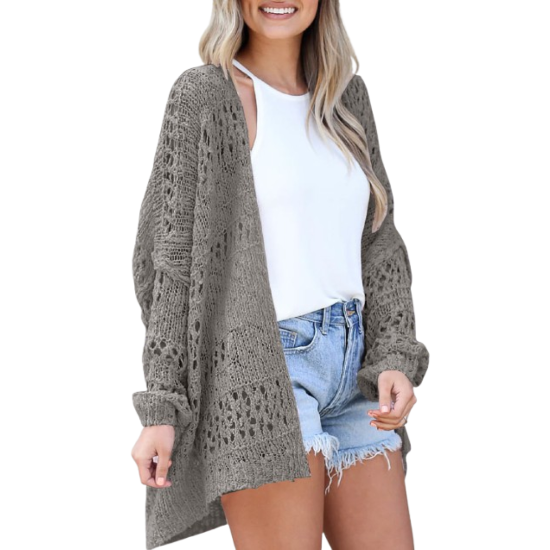 Oversized Open Knit Boho Cardigan For Summer