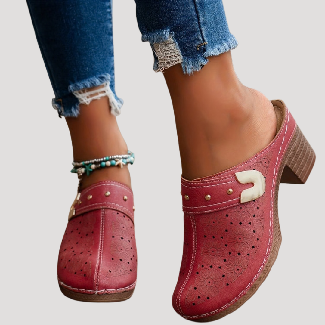 Women's Comfort Heeled Mule Clogs