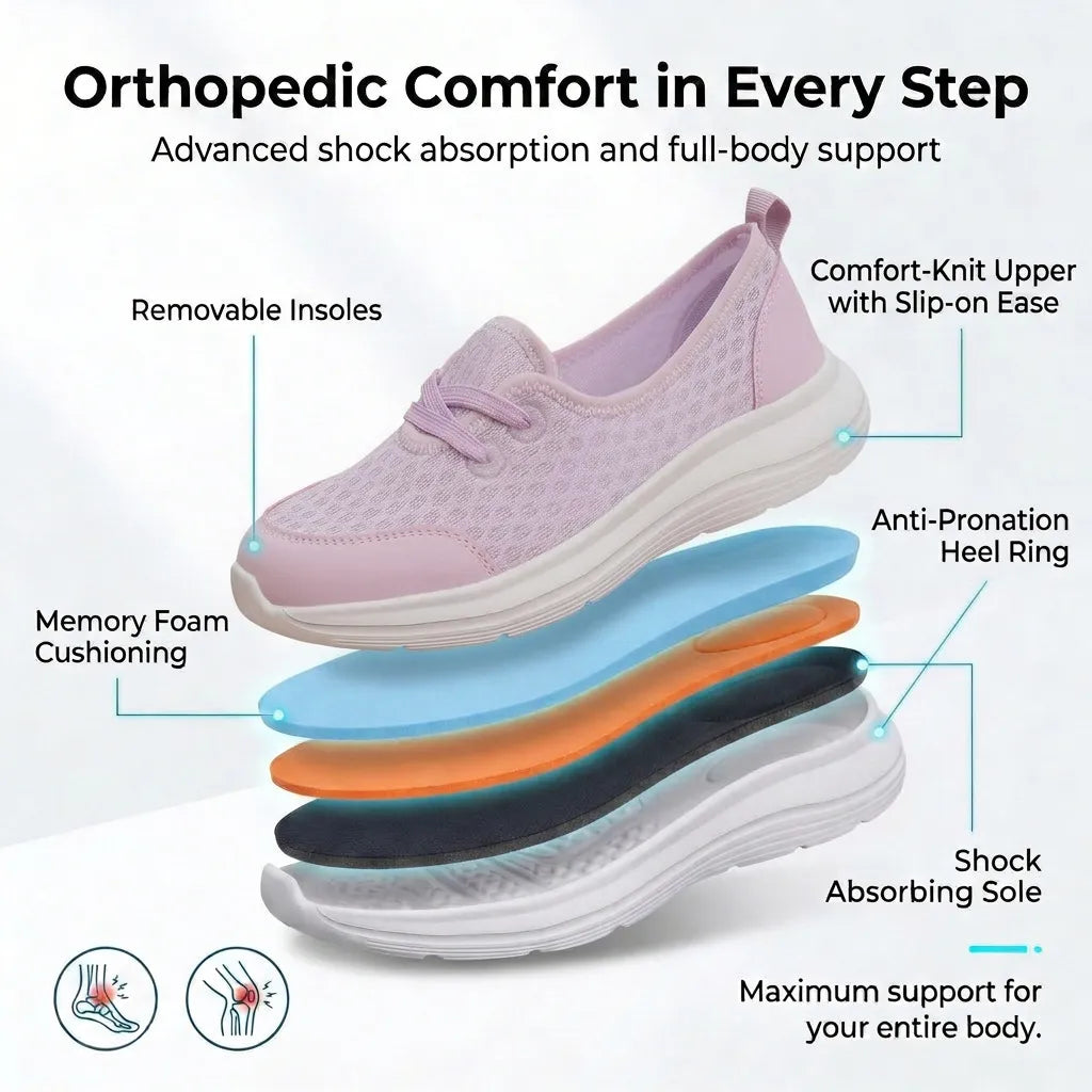 Women's Orthopedic Walking Shoes with Cushioned Insole