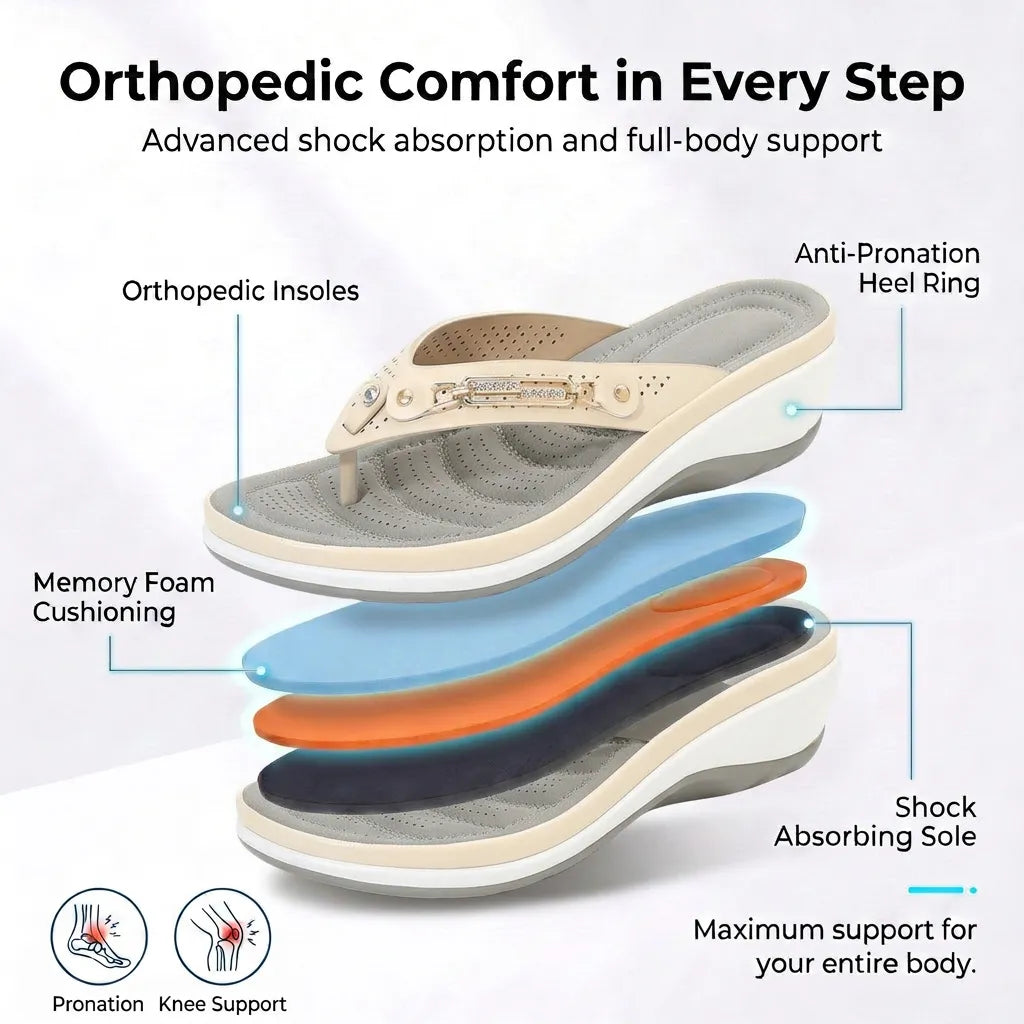 Orthopedic Women's Slip-On Slippers with Contoured Footbed