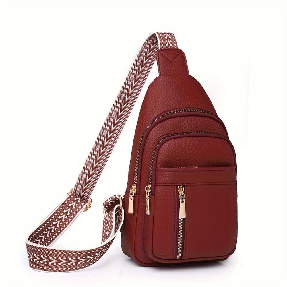 Vintage Style Leather Chest Crossbody Bag