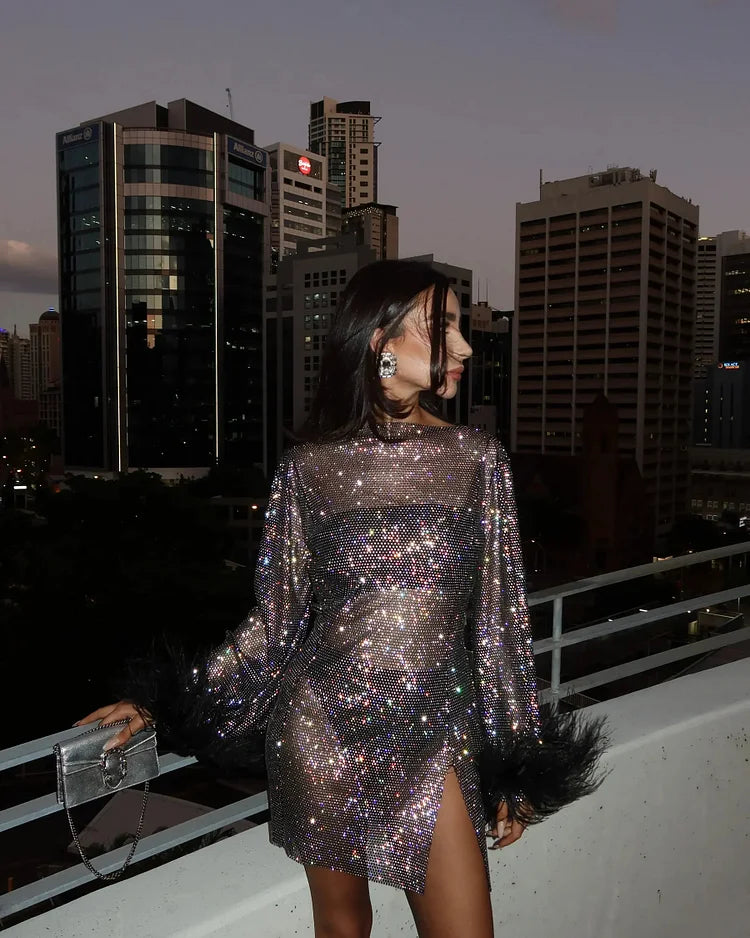 Metallic Shimmering Mini Dress