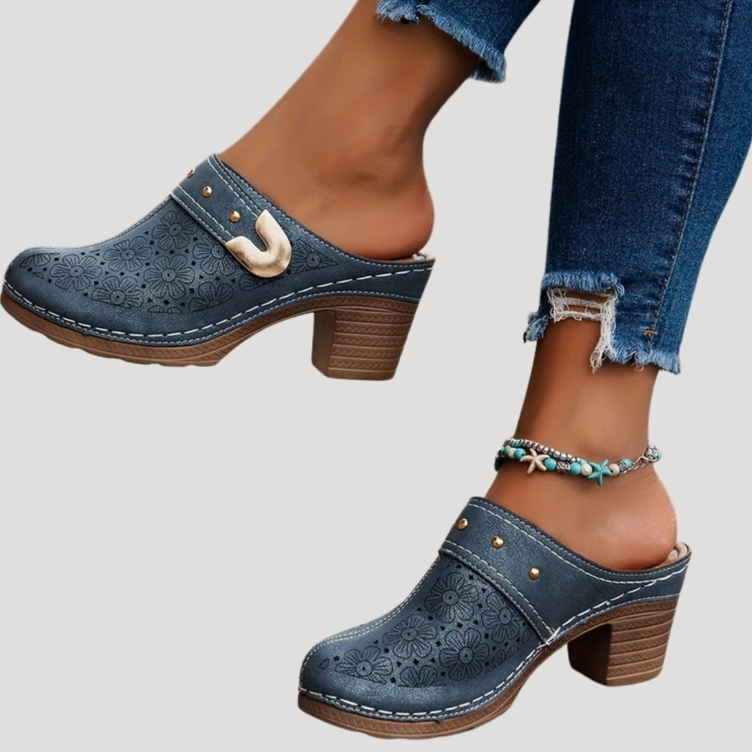 Women's Comfort Heeled Mule Clogs