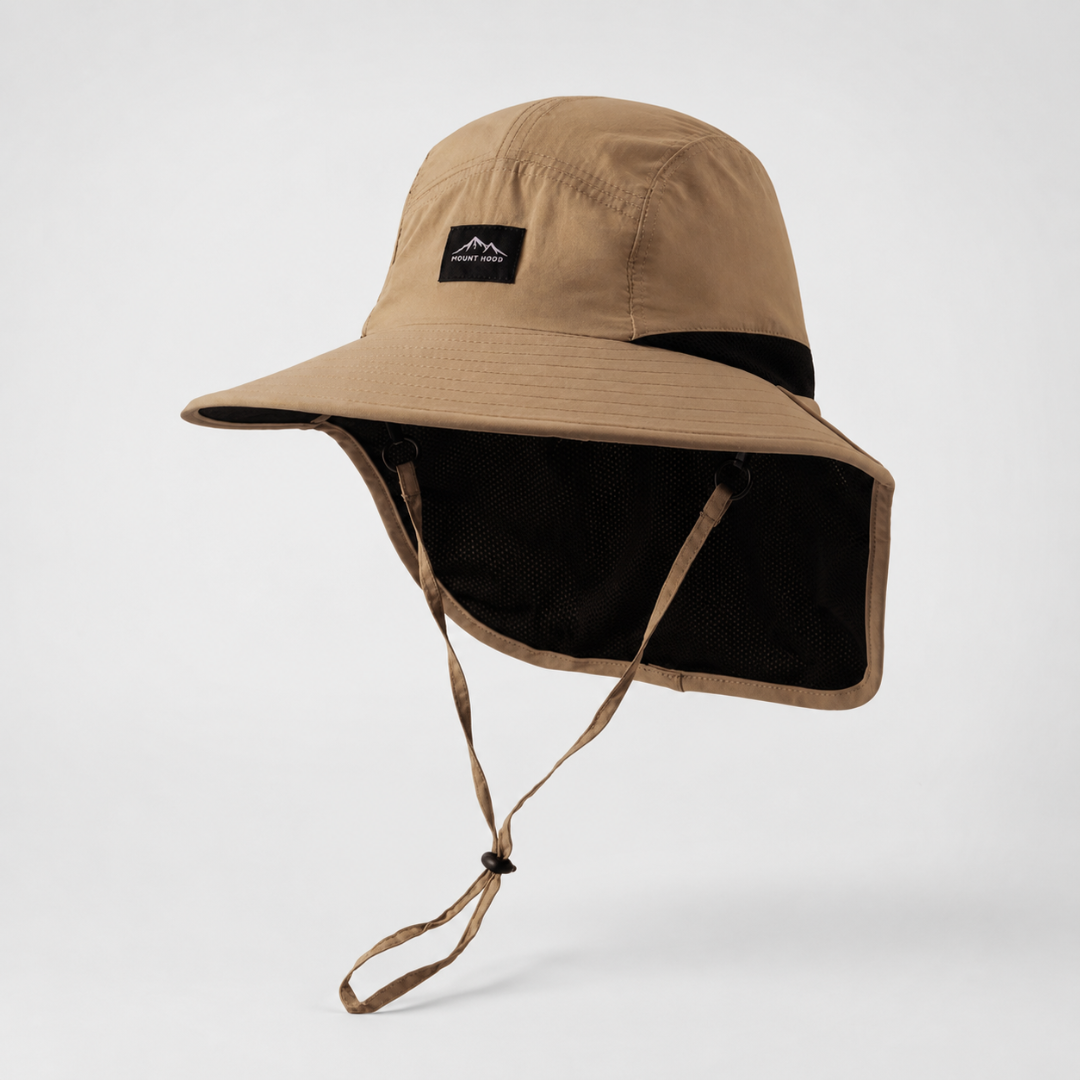 Wide Brim Sun Hat with Neck Flap and UV Protection